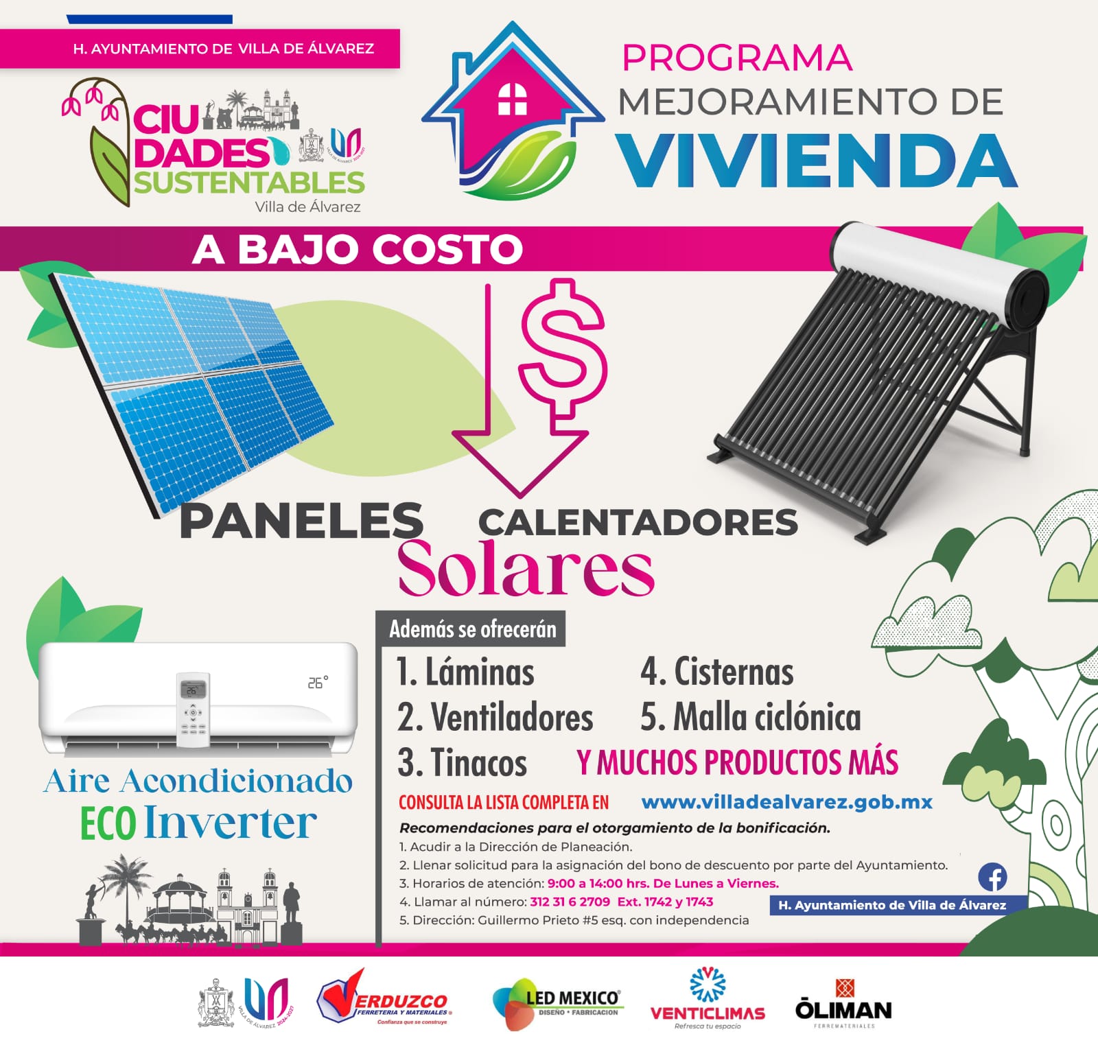 Atención  ¡Conoce los descuentos del Programa de Mejoramiento a la Vivienda en #VillaDeÁlvarez!