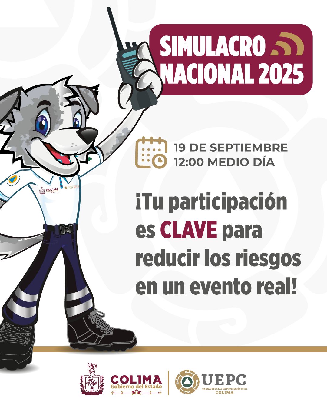 Con responsabilidad y compromiso, en #VilllaDeÁlvarez nos sumamos al Simulacro Nacional 2025. ¡Prepárate! este próximo 19 de septiembre a las 12:00 del medio día. Por primera vez habrá alertamiento en todos los celulares

Con estas acciones, fortalecemos nuestra cultura de la prevención promoviendo entornos más seguros para todas y todos.

Registra tu casa, escuela o centro de trabajo, inscríbete aquí:
https://preparados.gob.mx/segundosimulacronacional2025