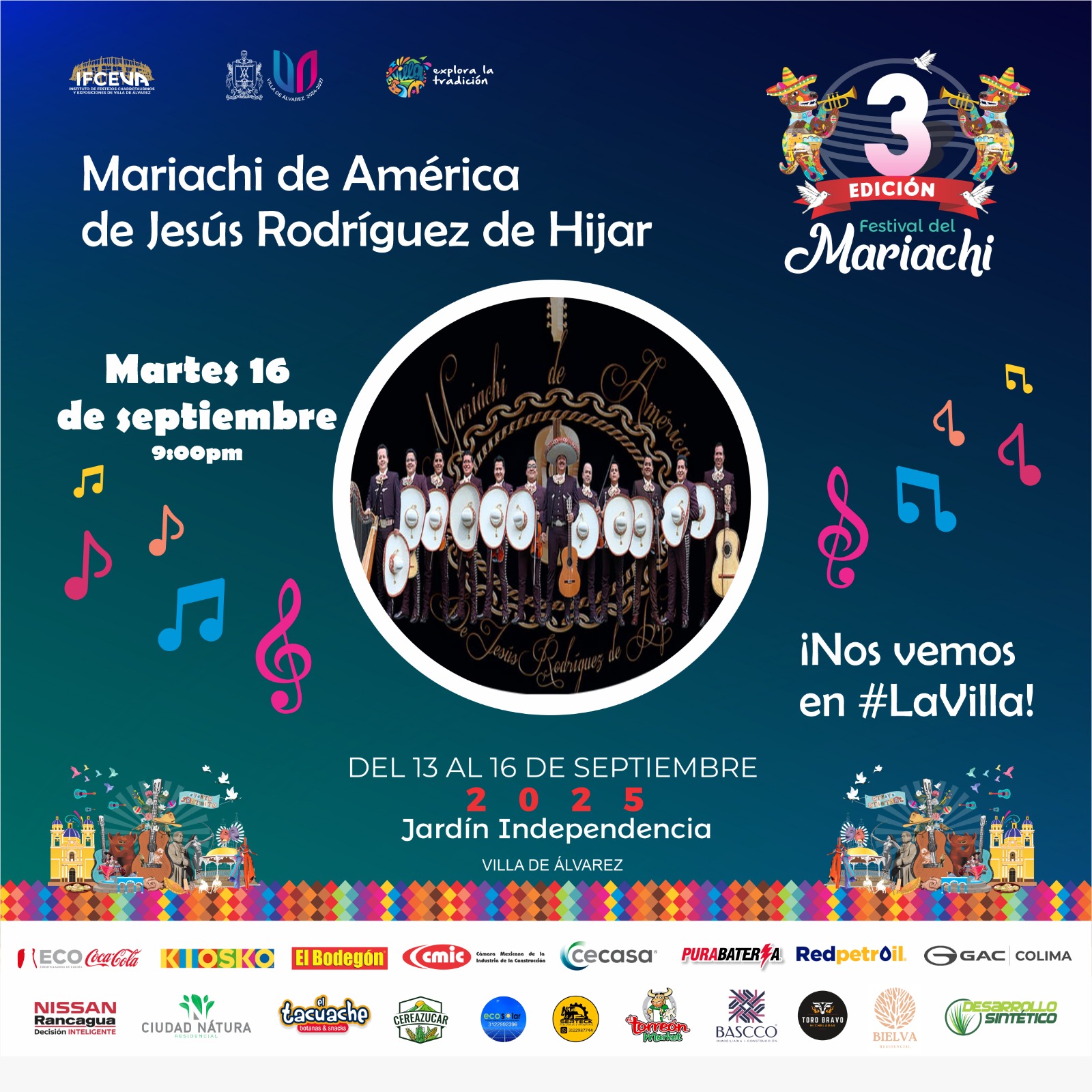 ¡Prepárate para un evento inolvidable!. La presentación estelar del Mariachi de America de Jesus Rodriguez de Hijar te espera en el #TercerFestivalDelMariachi.

¡No te lo puedes perder!

#FiestasPatrias
#Septiembre2025
#LoBuenoSeQueda