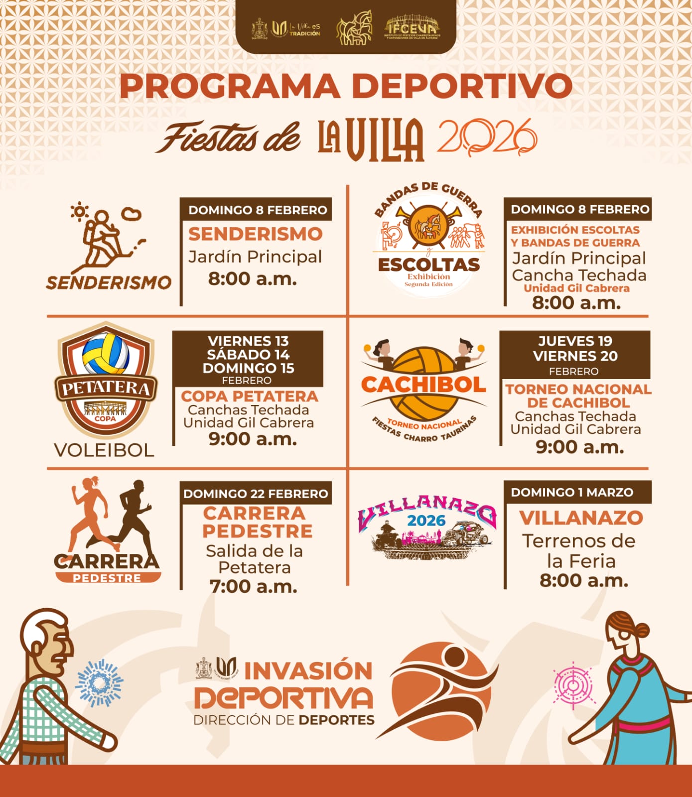 Conoce las actividades deportivas que tenemos para ti en las #FiestasDeLaVilla2026.