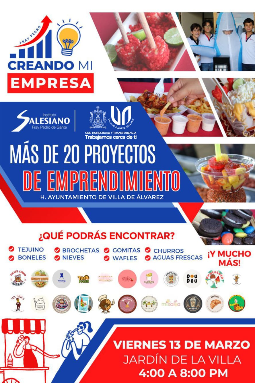 Apoyemos el talento joven de #LaVilla!

Te esperamos en el evento #CreandoMiEmpresa, donde alumnos del #InstitutoSalesianoFrayPedroDeGante presentarán más de 20 proyectos de #Emprendimiento.
